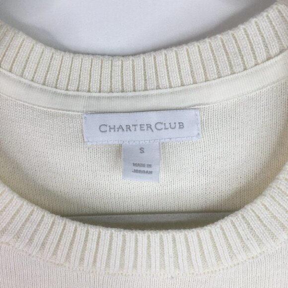 Charter Club checkered  sweater black/cream size S - Picture 4 of 6